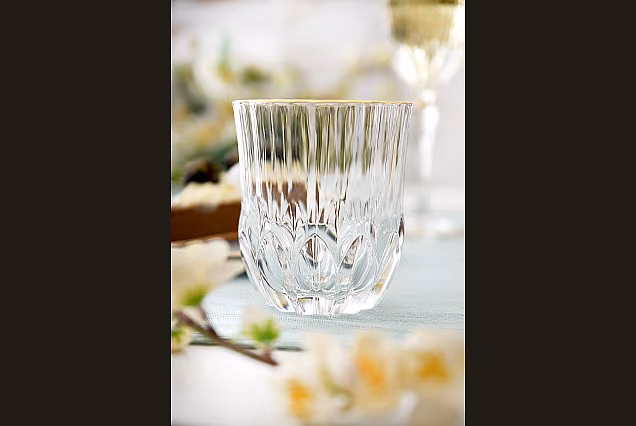 Eleganckie szklanki do whisky ze złotym rantem ADAGIO GOLD-ADGE