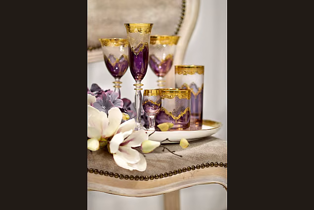 Purpurowe kieliszki do szampana Bejrut Violet -BBA