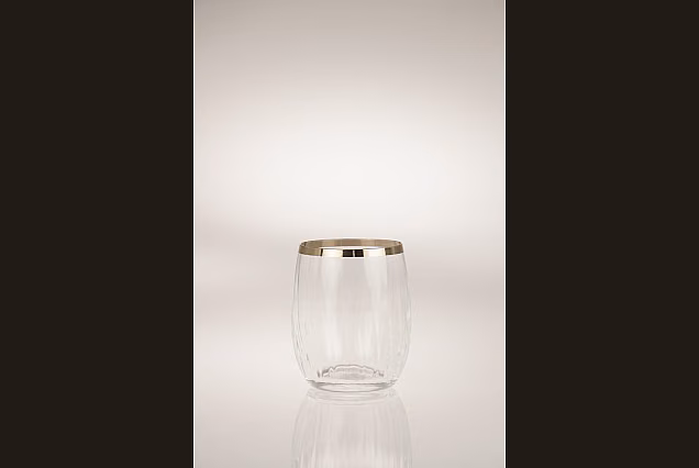 Faro Platin Optic-FPOE-szklanki niskie 300ml z platynowym paskiem
