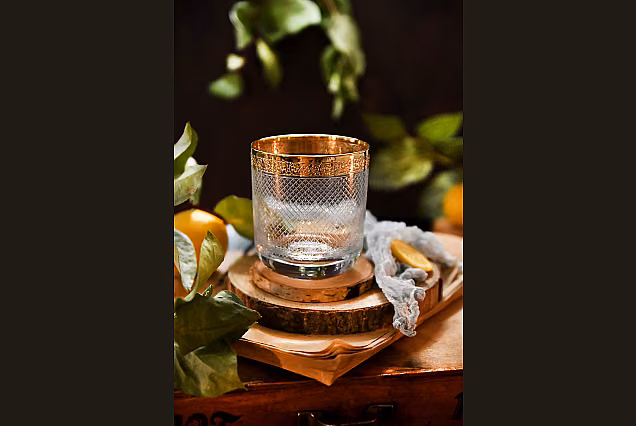 Szklanki do whisky ze złotym rantem Baron-BRF