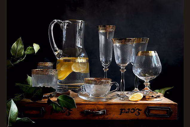 Szklanki do whisky ze złotym rantem Baron-BRF