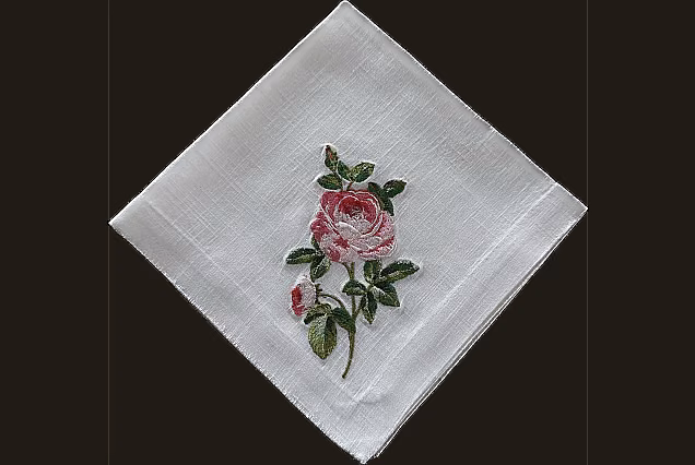 Serwetka haftowana-Pink Rose