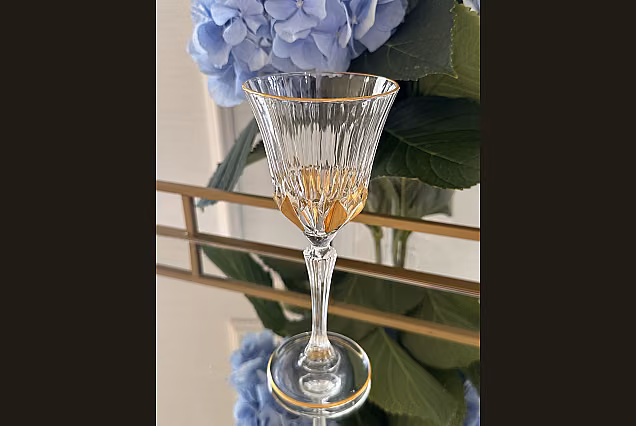 Marigold-MH-luksusowe kieliszki do wina 220ml ze złotym zdobieniem