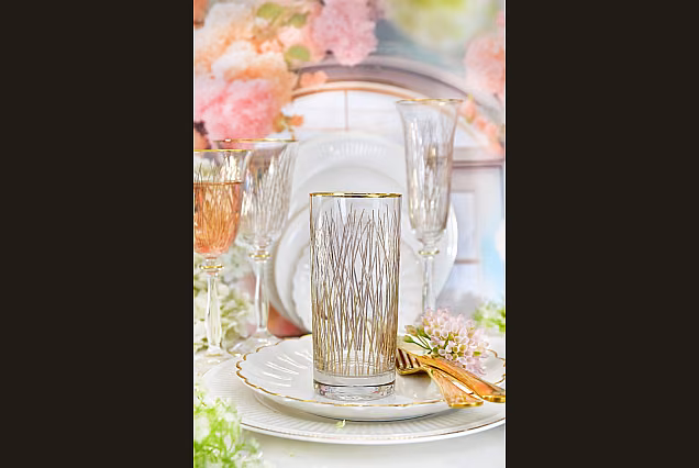 Bloom Gold-BGD- eleganckie szklanki do drinków ze złotem 6szt