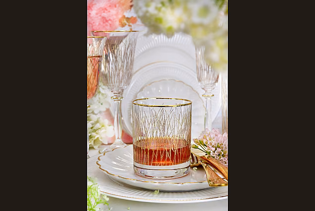 Bloom Gold-BGE- szklanki do whisky ze złotem 6szt