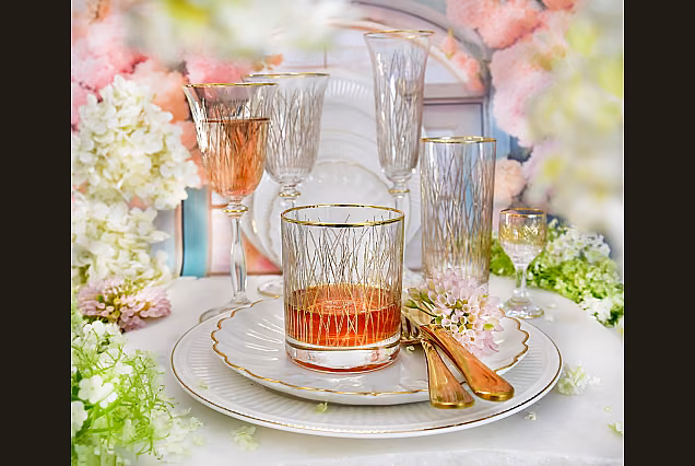 Bloom Gold-BGE- szklanki do whisky ze złotem 6szt