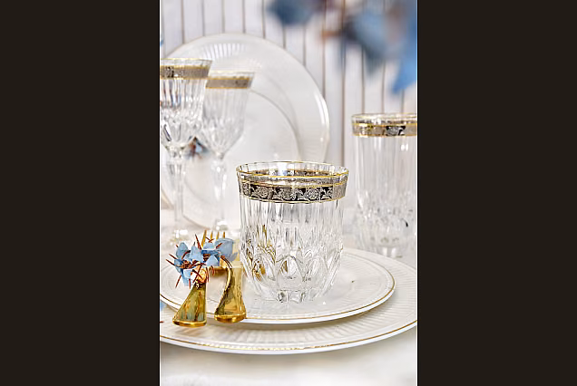 Eleganckie szklanki do whisky zdobione Sofia Crystal-SCE