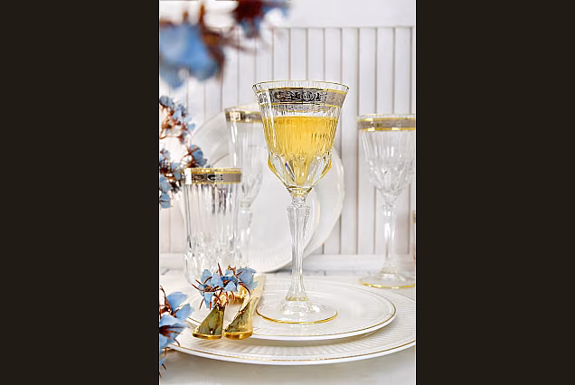 Luksusowe kieliszki do wina 220ml z platynowym zdobieniem Palermo Crystal-PCC
