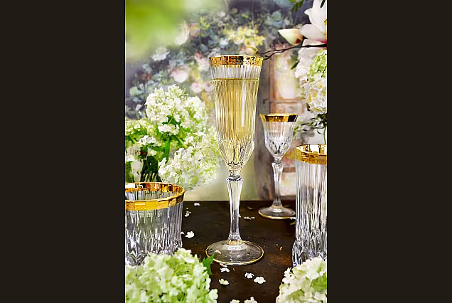 Eleganckie kieliszki do szampana 180ml zdobione IRYS
